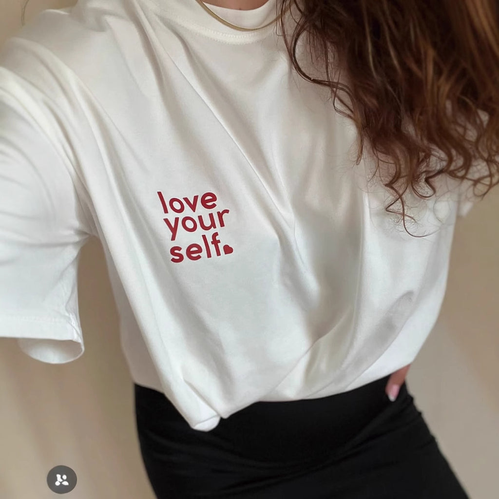 Simple Letter Graphic Print T shirt Women Summer Loose round Neck Cotton Short Sleeve Top