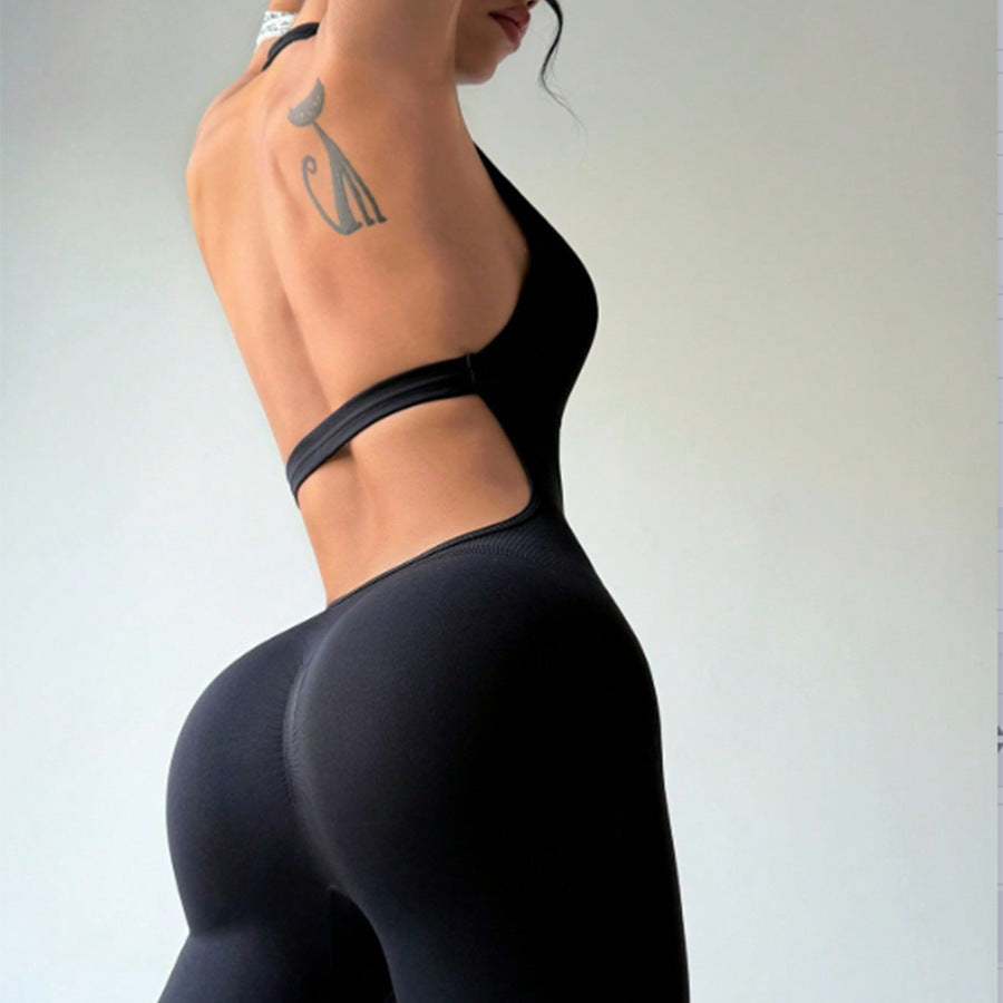 Quick Drying Seamless Yoga Corset One Piece Halter Backless Slim Fit Siamese Sports Fitness Yoga Wear Women