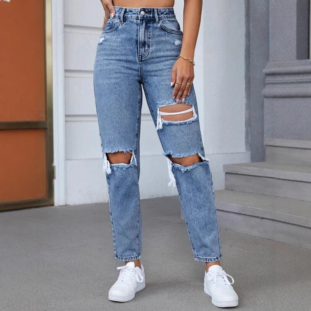 Jeans Women Pants Ripped Casual Harem Pants