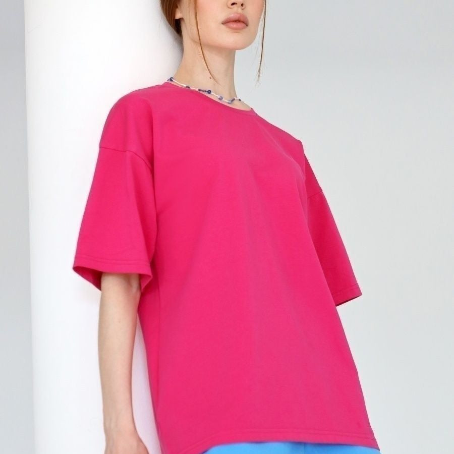 Spring Summer Solid Color T Shirt Women Cotton Short Sleeved Shirt Loose All Match