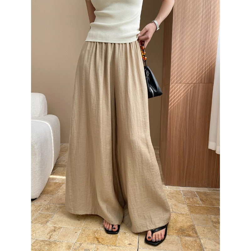 Linen Drooping Straight Mopping Wide Leg Skort