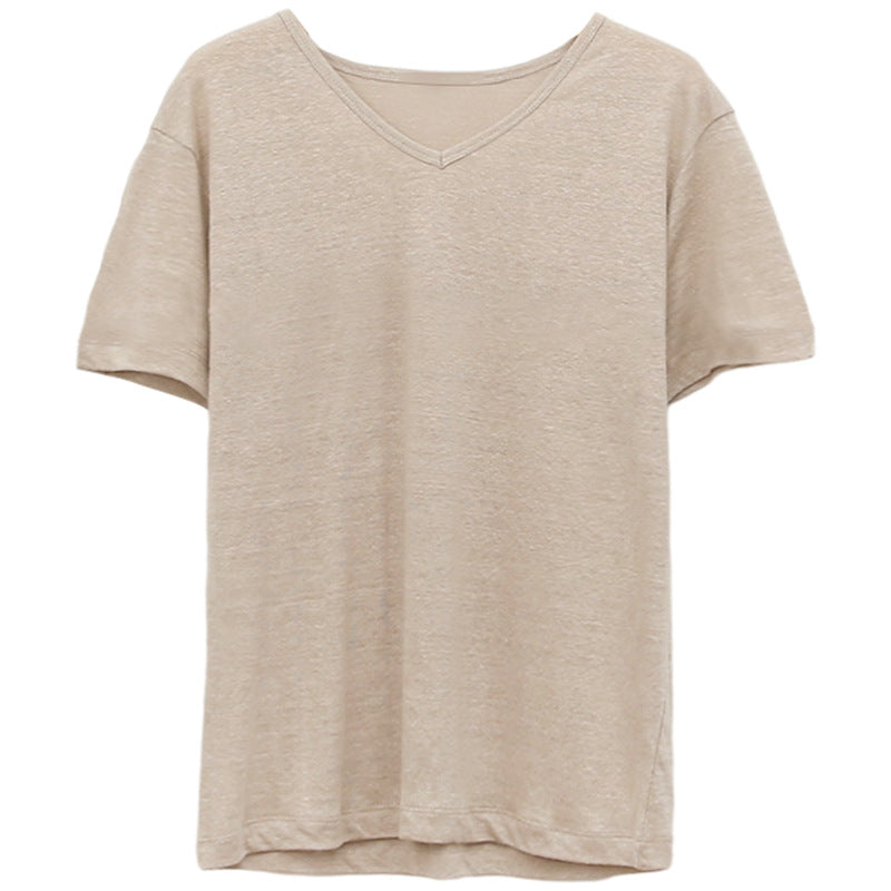 Milk Tea Color V-neck