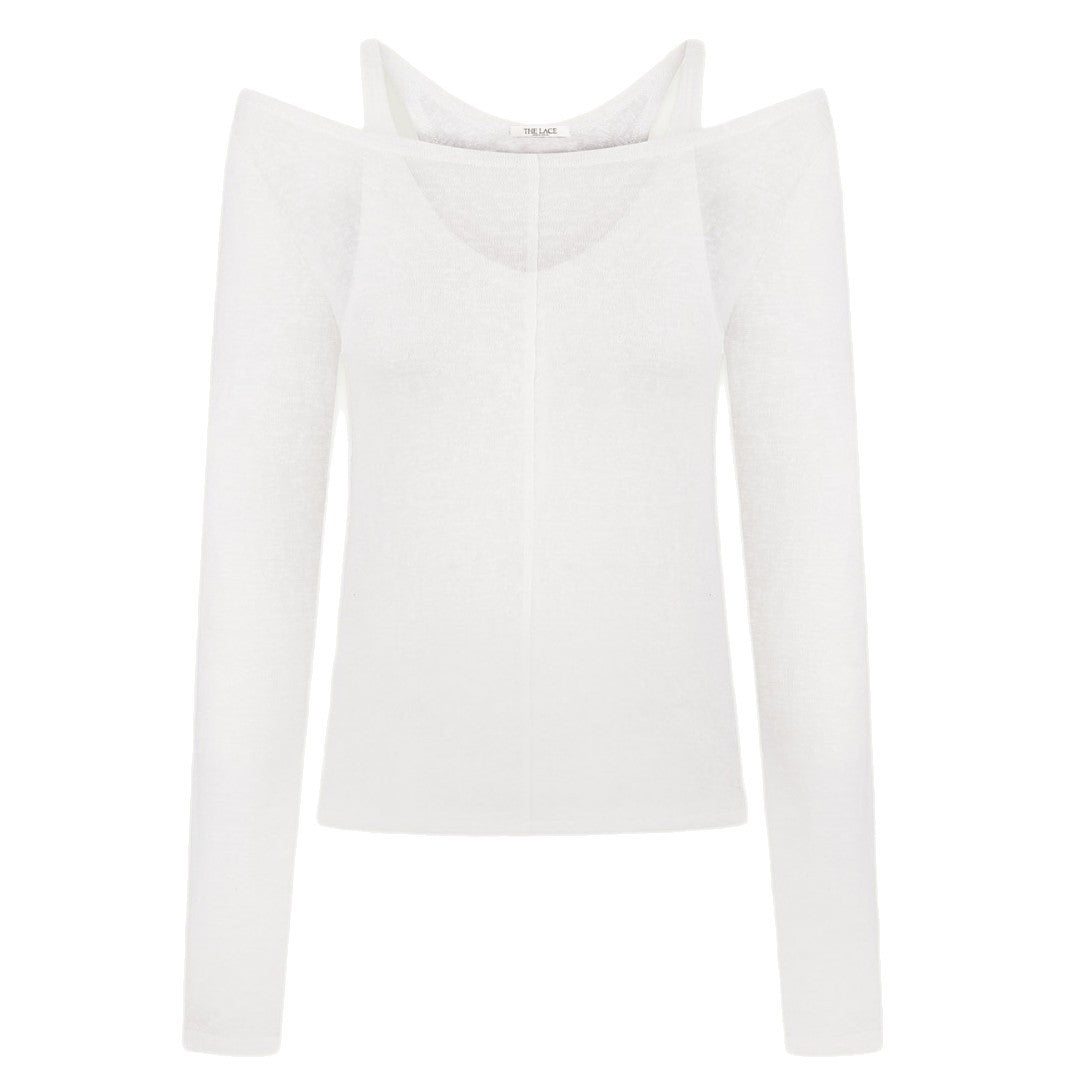 White Long Sleeve T shirt Vest Two Piece Set Spring Summer Comfortable Slim Fit Semi Transparent T shirt Women