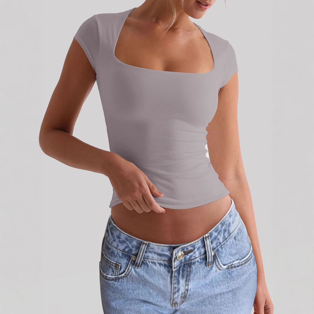 Yoga Clothes Sports Stretch Fit T shirt Women Clothing Summer