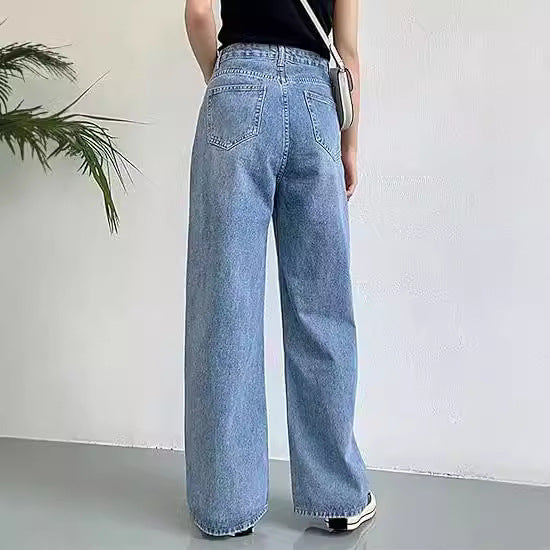 Slimming High Waist Non Stretch Jeans for Women
