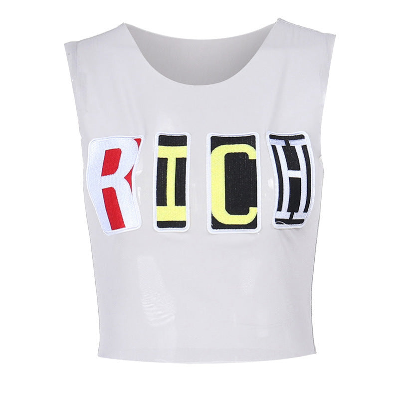 Autumn Street Women Clothing Personalized All Match Sexy Slim Fit Letters Vest Top for Women