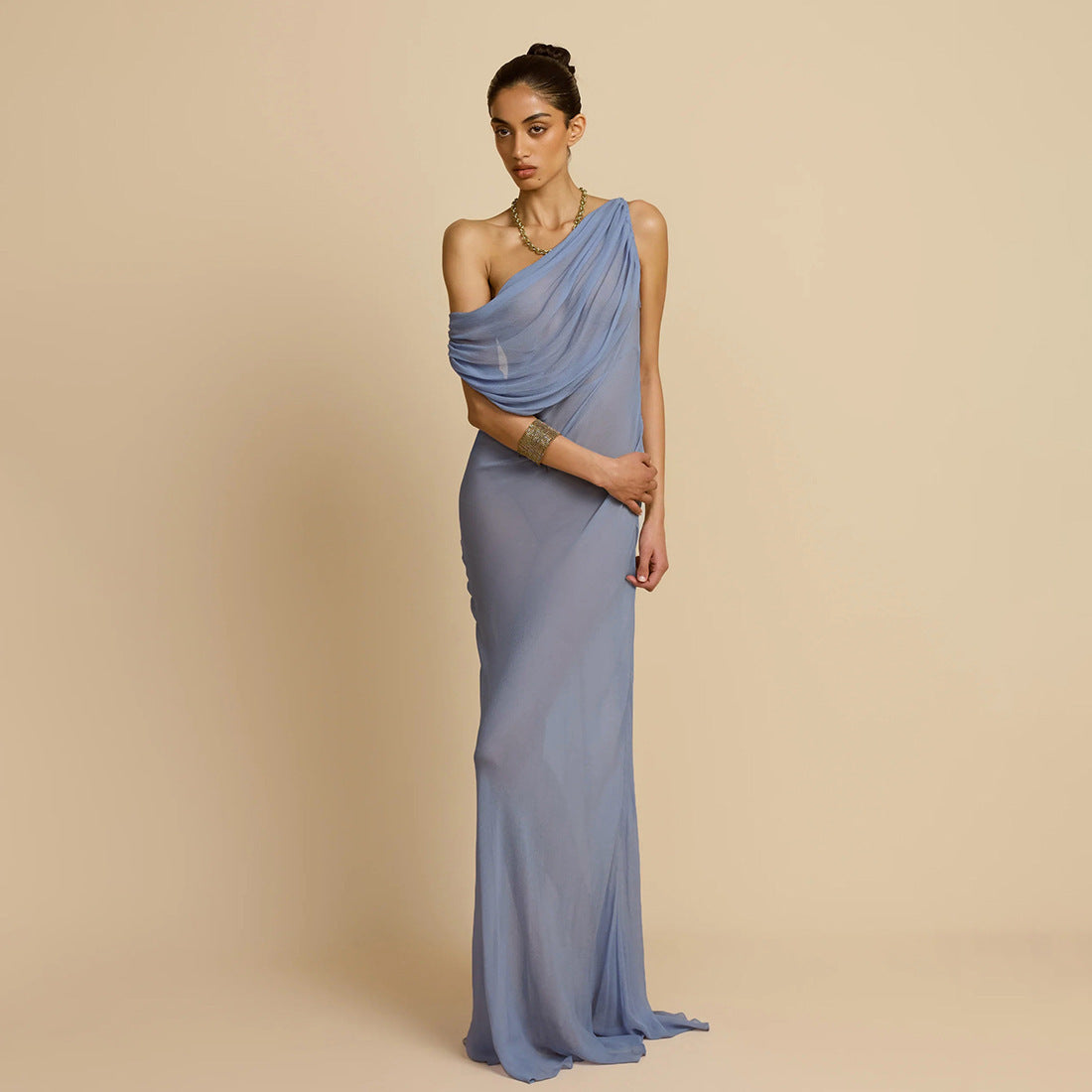 Summer Women Clothing Sexy Mesh See through Halter Backless Slim Maxi Dress