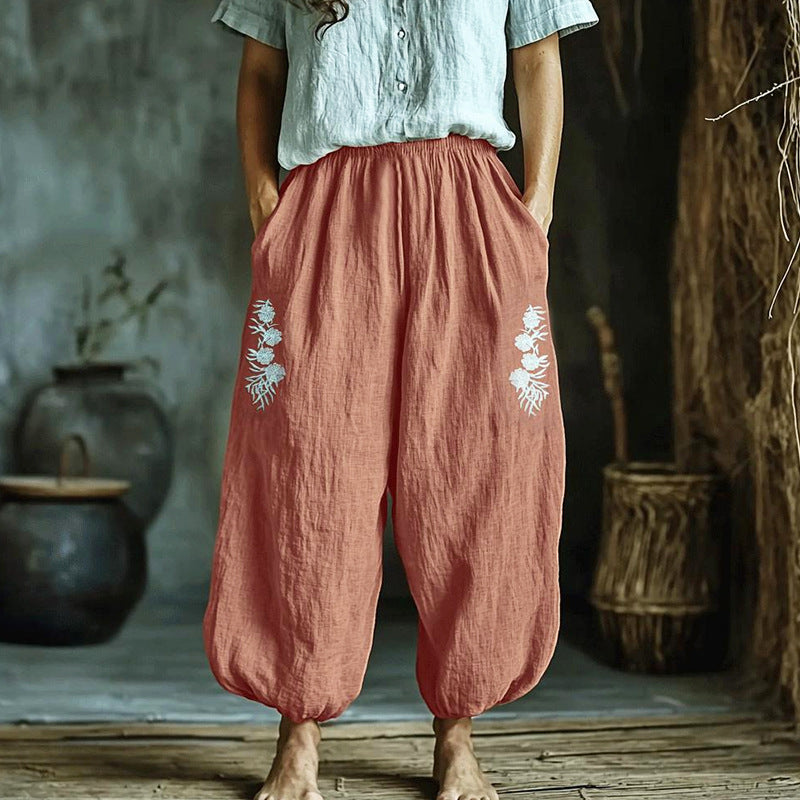 Summer Casual Solid Color Loose Harem Casual Pants
