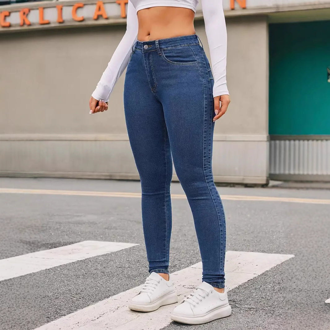 Women Skinny Stretch Feet Pants Jeans