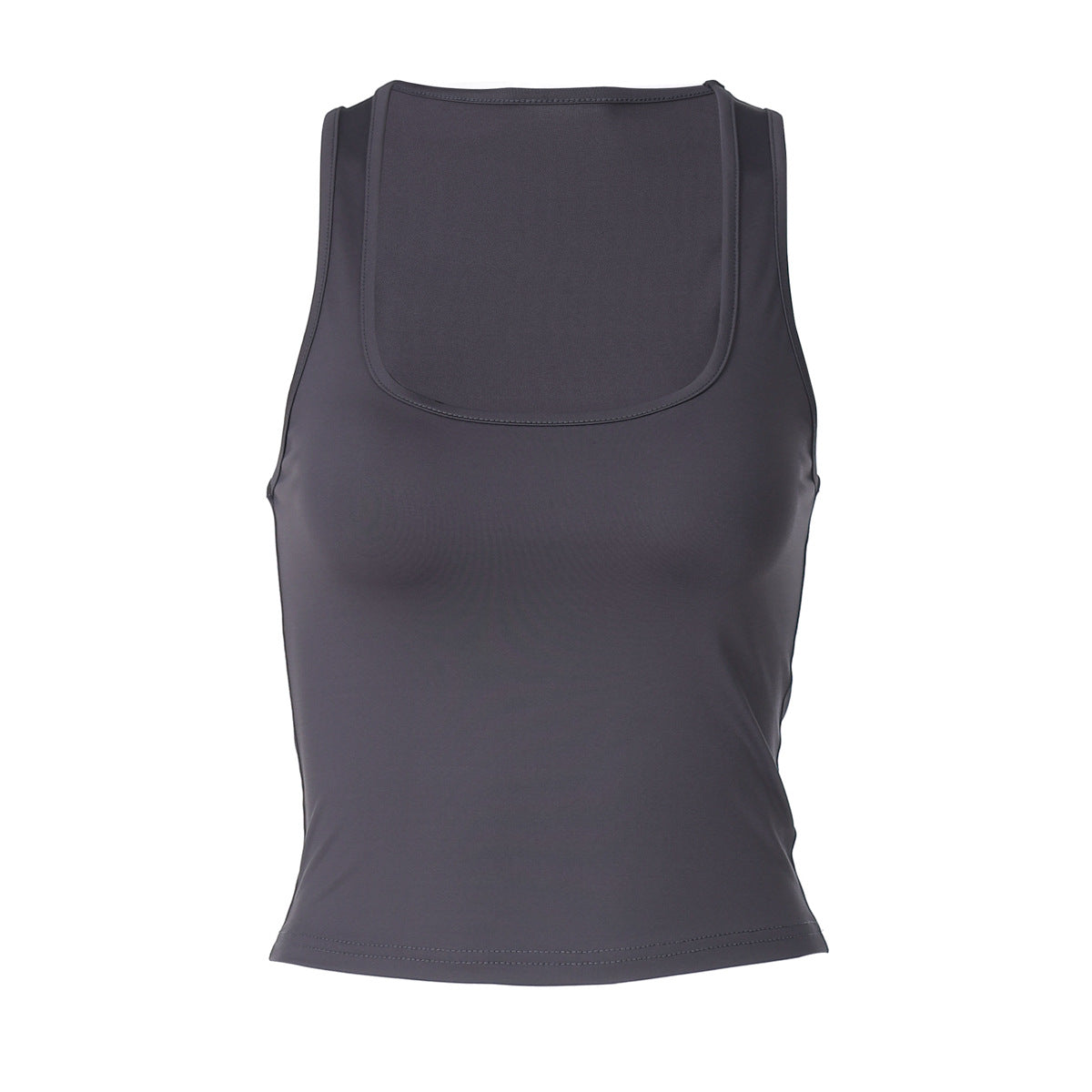 Women Clothing Spring Summer Sexy Solid Color Sleeveless Square Collar Inner Wear Base Small Tank Top