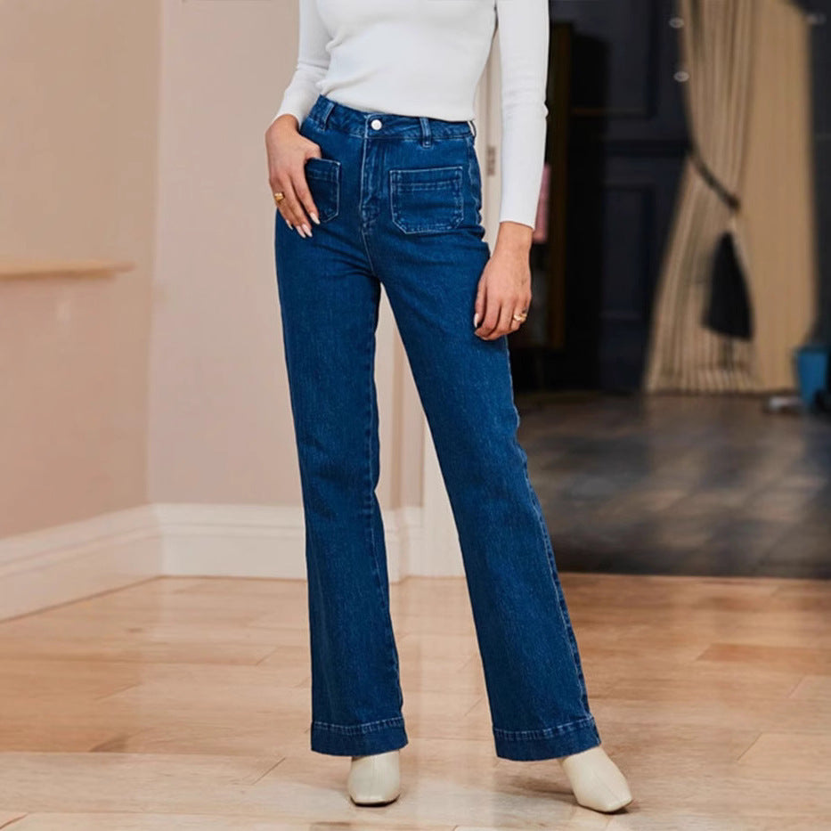 High Waist Stretch Trousers Personalized Jeans Women