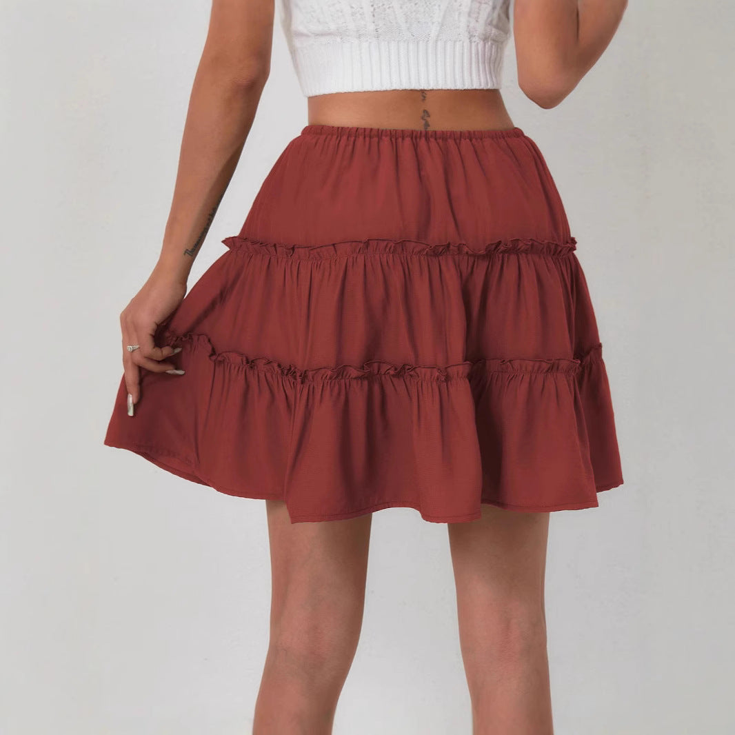 Women Clothing Lace up Adjustable Short Skirt Anti Exposure Pants Lining High Waist Skirt for Women