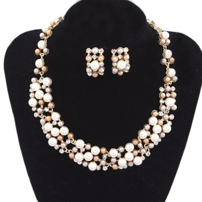 Imitation Pearl Bridal Jewelry Set - Sandou Store