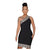 Irregular Shoulder Mini Dress - Sandou Store