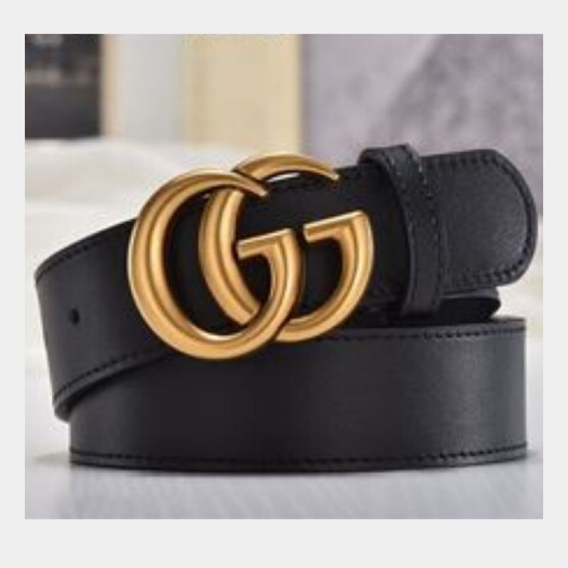 Leather Belt With GG Buckle - Sandou Store